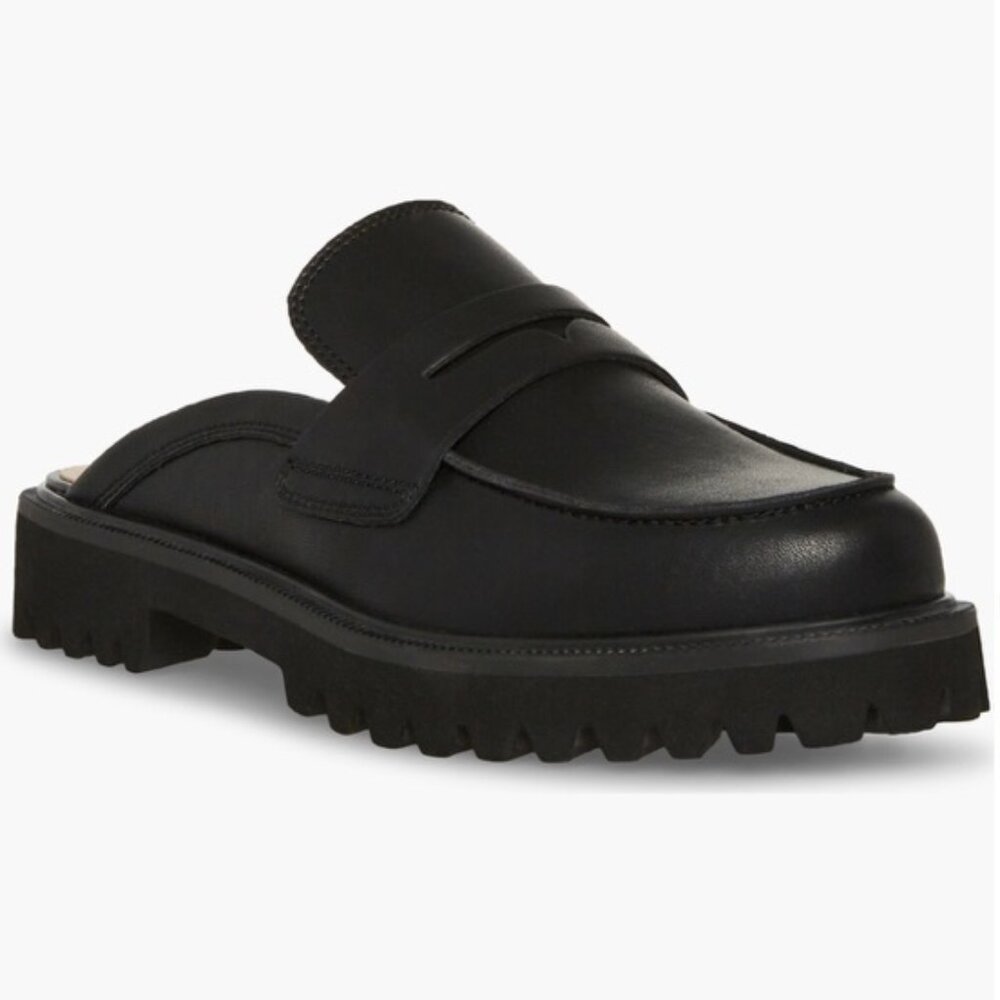 Blondo Black Leather Mules